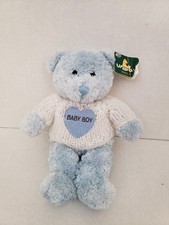 BABY BOY Blue Teddy Bear Plush 8" GUC with Tag