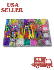 1000 Pcs Rubber Loom bands and Accessories for Bracelet Making, Rubber Band Kit
