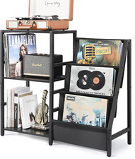 Stylish 3-Tier Record Player Stand with Vinyl Storage for 200 Albums