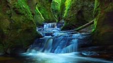 Landscape nature long exposure scotland river waterfall Custom Gaming Mat Desk
