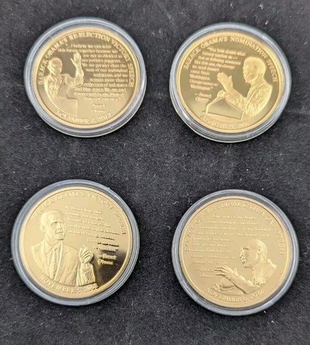 Complete Set Of 4 American Mint President Barack Obama Speeches Coins COA Proof - Picture 21 of 23
