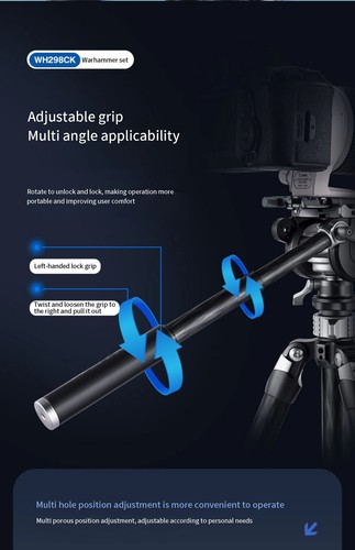 BENRO Warhammer Carbon Fiber Tripod WH298CK with Video Head - Picture 13 of 18