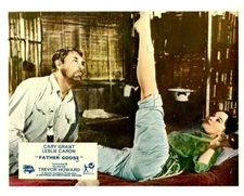 Father Goose Original Lobby Card Leslie Caron leg in air Cary Grant 1964