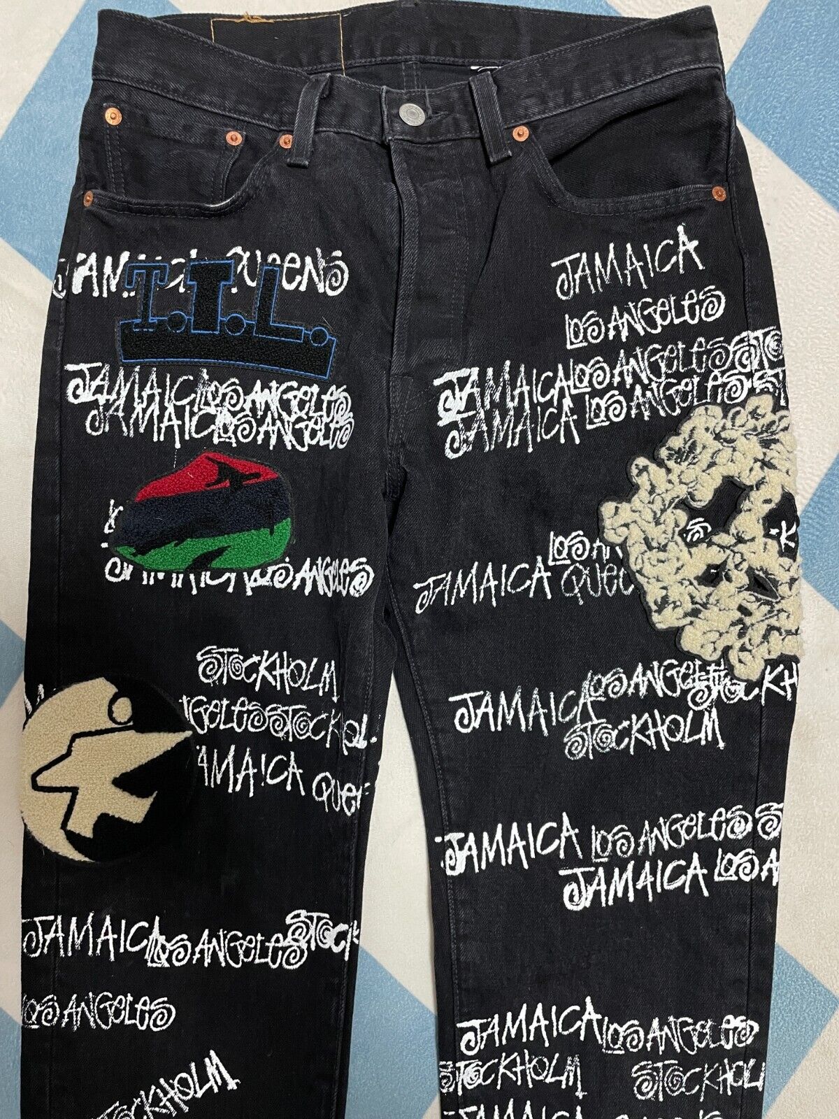 DENIME TEARS Stussy Levi's Black XL