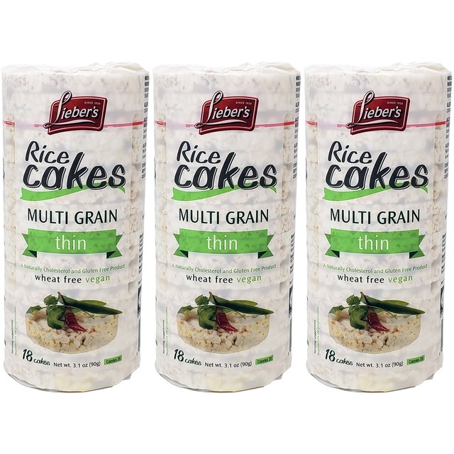 Lieber's Rice Cakes MultiGrain, Thin Cakes, Thin Cakes, (3Pack