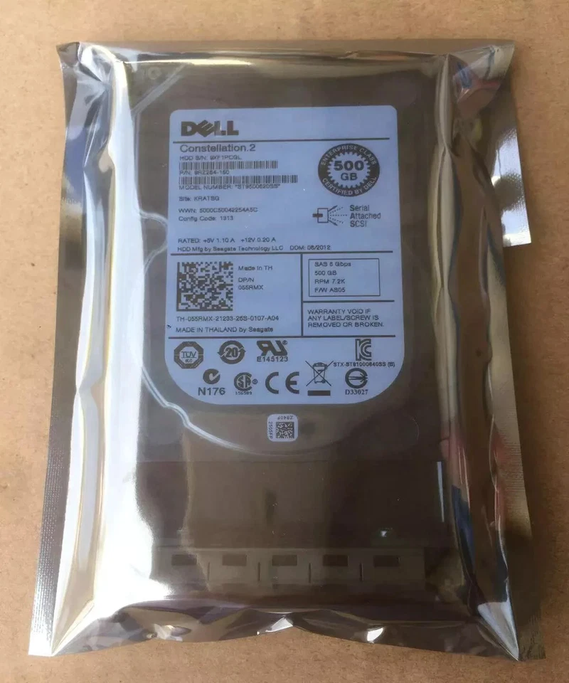 Dell 500GB 6G SAS 7.2K 2.5'' SFF Enterprise Server Hard Drive 055RMX 55RMX - Image 2 of 2