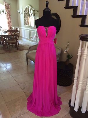 NWT PINK JVN BY JOVANI PROM/PAGEANT/FORMAL DRESS/GOWN #21713 SIZE