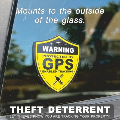 14 PACK GPS Tracking Warning OUTSIDE MOUNT Theft Deterrent Stickers High Quality