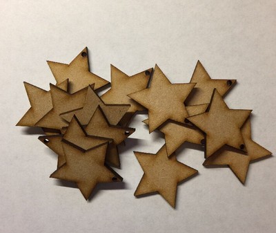 Bastelrohlinge Holz 40 mm Sterne Form, Lasergeschnitten Hochzeit, Gästebuch, Decoupage MDF
