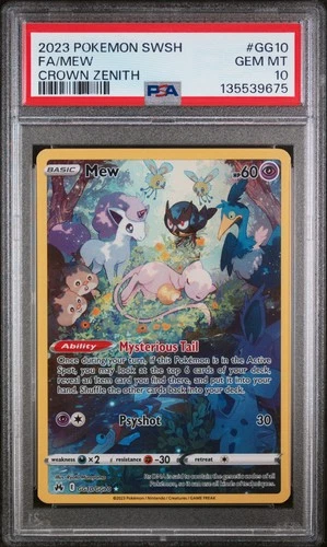 2023 POKEMON SWORD & SHIELD CROWN ZENITH #GG10 FULL ART/MEW PSA 10
