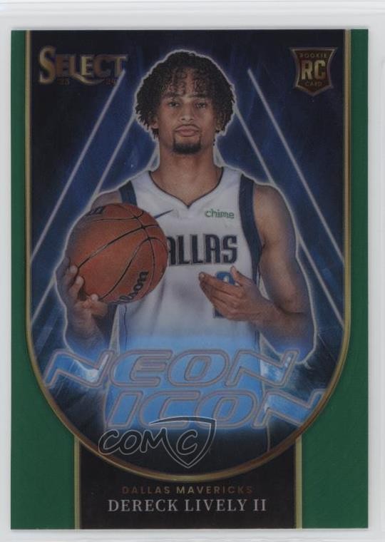 2023-24 Panini Select Neon Icons Green Prizm Dereck Lively II #16 Rookie RC 1ce5