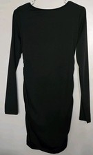 Shein Womens Large Black Dress LBD Bodycon Long Sleeve Open Back
