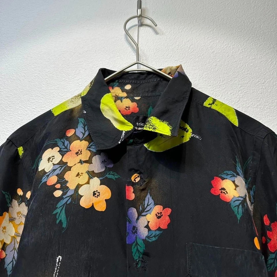 04AW Tricot COMME des GARCONS Camisa de diseño floral integral, talla M Foto 3 de 4