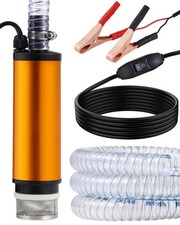 12V 80W Submersible Water Transfer Pump w/Hose, 5.3 GPM High Flow Diesel...