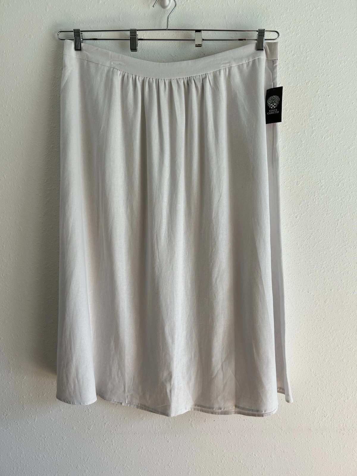 Vince Camuto Linen Blend Skirt Women's Plus Size 20W White Resortwear Cruise