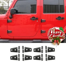 Carbon Fiber Door Hinge Cover Protector Trim Kit For Jeep Wrangler JK JKU 07-18