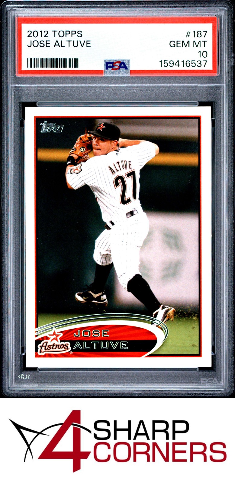 2012 TOPPS #187 JOSE ALTUVE ASTROS PSA 10 view 1