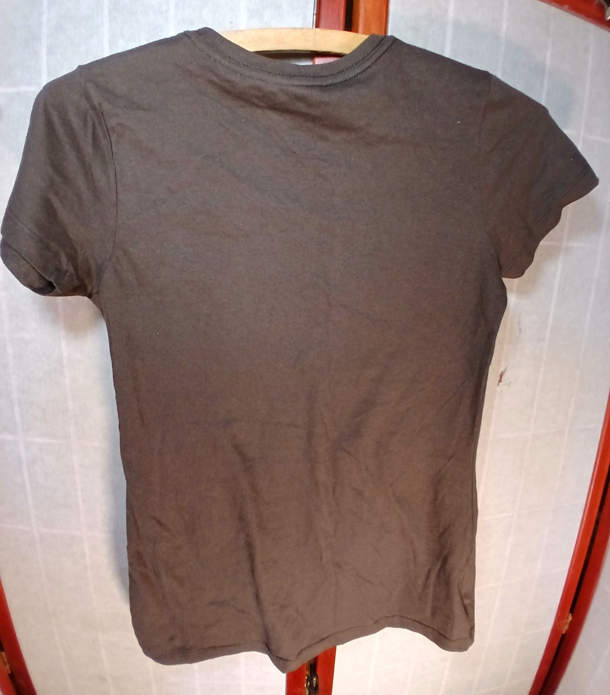 Alstyle Ultimate Brown Solid Ladies Tees Junior Size Medium