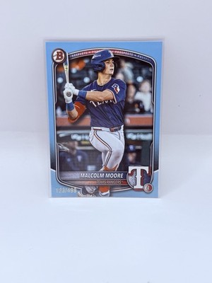 2025 Bowman Draft - Malcolm Moore #BD-191 Sky Blue /499 (RC)