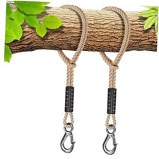  2 Pcs Tree Swing Rope, 19 inch, Hammock Tree Swing 19"(2 Pack) Off-White