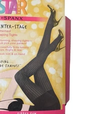 SPANX NEW Star Power 3X Ribbed Row Shaping Tights Black Slimming
