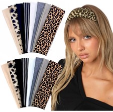 Headbands for Women Non Slip 16 Pack Trendy Women Headbands Cheetah Print, El...