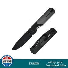 OKNIFE Duron 3.5” Folding Frame Lock Knife Nitro-V Blade EDC Tool Stealth Grey