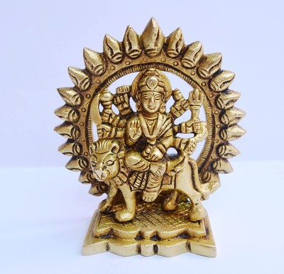Durga MATA Brass Idol (4.25-Inch)   Hindu Goddess Murti for Home Puja Mand