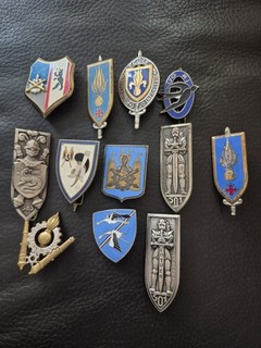 Lot de 12 Insignes diverses à identifier.