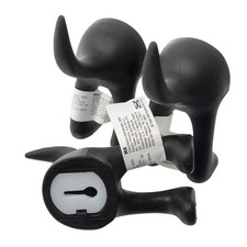 Dog Tail Hooks Wall Mounted Hanger Hat Coat Key Holder Black Decor Set of 3