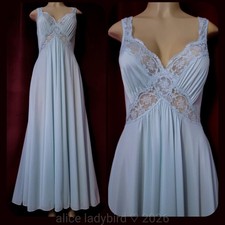 Vintage OLGA Bodysilk 9294 GOWN Slip Dress GRAND SWEEP Stretch Lace LONG Tall L