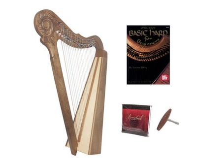 Roosebeck 22-String Walnut Parisian Harp w/ Full Chelby Levers w/ Play Book