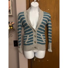 Y2K American Eagle Outfitters Striped Shawl Collar Cardigan Sweater Womens M