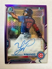 2021 Bowman Chrome Purple Refractor Auto YOHENDRICK PINANGO RC BLUE JAYS #CPA-YP