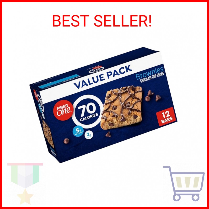 Fiber One 70 Calorie Brownies, Chocolate Chip Cookie Snack Bars, 2g Sugar, Value
