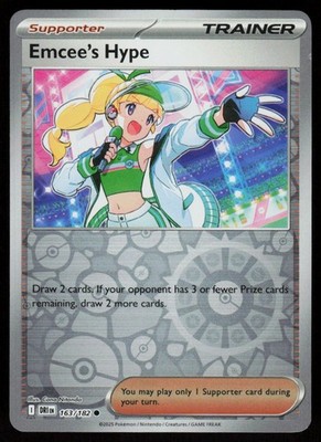 Emcee's Hype 163/182 Common Destined Rivals Pokemon Reverse Holo Near Mint