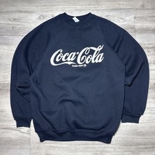 Vintage Coca-Cola Sweatshirt Mens size XL Crewneck Black USA Made 90s Sweater
