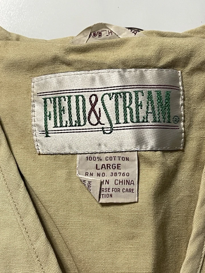 Field & Stream Outdoor Vest Mens Size L Khaki Fishing Hiking Hunting H-1 - Image 2 of 4