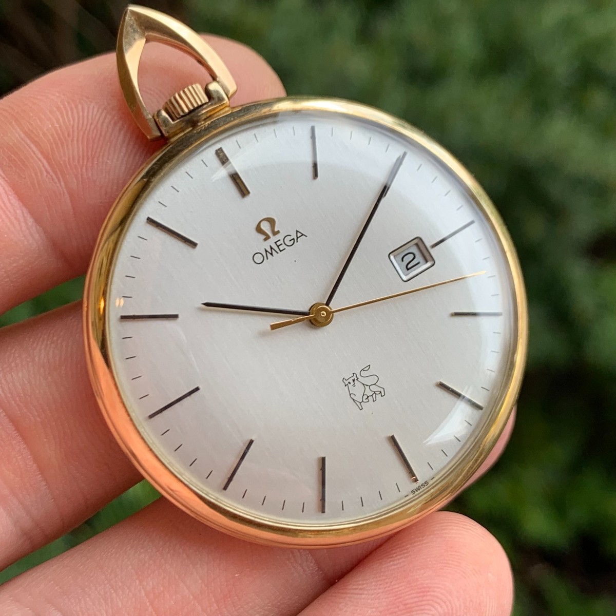 1972 Omega DeVille Date Cal. 613 10K Gold Filled Pocket Watch