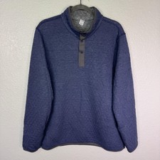 Marine Layer Corbet Reversible Sweatshirt Mens XL Blue Quilted Snap Pullover NEW