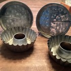Vintage LOT  of 2 CAKE pans and 2 FLUTED MOLDS TIN EKCO — photo 2