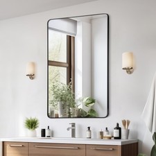 Wall Mounted Makeup Mirror, 0.15" Thick, 30" x 48" Mirror with Aluminium Alloy F