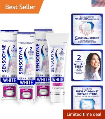 Clinical White Toothpaste 3-Pack: Proven Whitening for Sensitive Teeth
