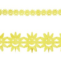3,5M Deko Sonnen Girlande / Hawaii Karibik Mexiko Sommer Papiergirlande Party