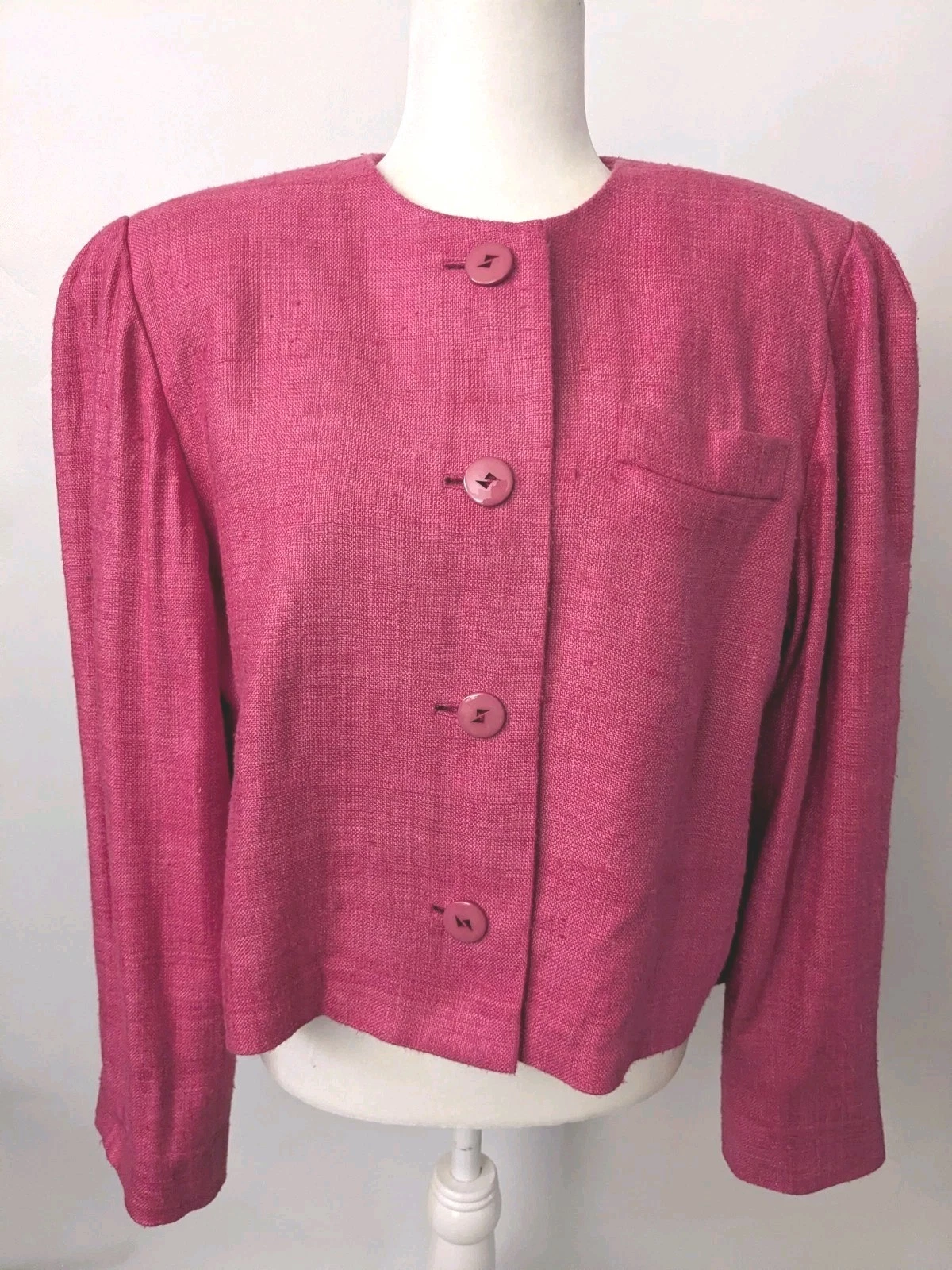 Vintage Cardigan Cape Poncho Pink Blazer Y2K Chic Retro 80's