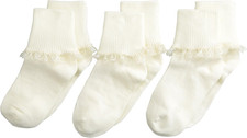 Girl'S Simplicity Lace Socks 3 Pair Pack