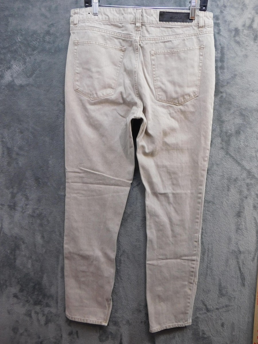 Elwood Jeans Mens 34x30 Beige Moto Paneled Ankle Zip 5 Pocket