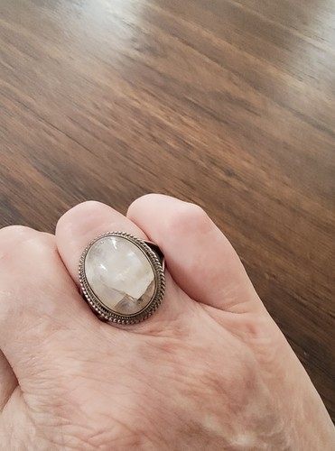 Vintage 925 Silver Moonstone Men's Or Women's Ring Sterling Large Unisex Sz 9? - Picture 2 of 4