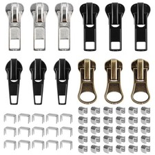 Zipper Repair Kit, 12 Pcs Sliders 5 7, Pull Replacement, Repair with Stops,