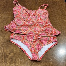 Antonio Melani Bikini Swimsuit Set Top  Bottom Size Large Boho